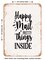 DECORATIVE METAL SIGN - Happy Mail Pretty Things Inside  - Vintage Rusty Look